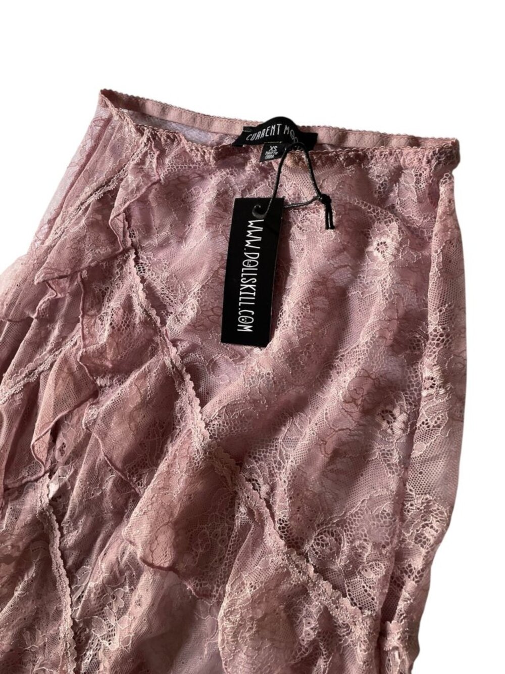 Dolls Kill Current Mood Absolute Grace Lace Skirt Mauve SZ XS Whimsy Fairy - Picture 2 of 9